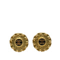 CC Gold Plated Resin Chain Round Clip On Earrings