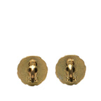 CC Gold Plated Resin Chain Round Clip On Earrings