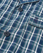 Pijama Hombre Largo Solapa Popelín Cuadros - Azul 1550_39