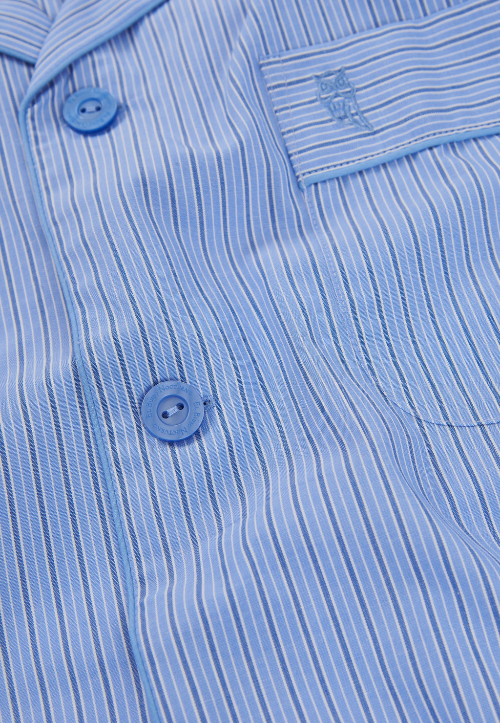Pijama Hombre Largo Solapa Popelín Rayas - Azul 1551_37