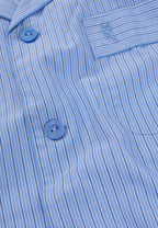 Pijama Hombre Largo Solapa Popelín Rayas - Azul 1551_37