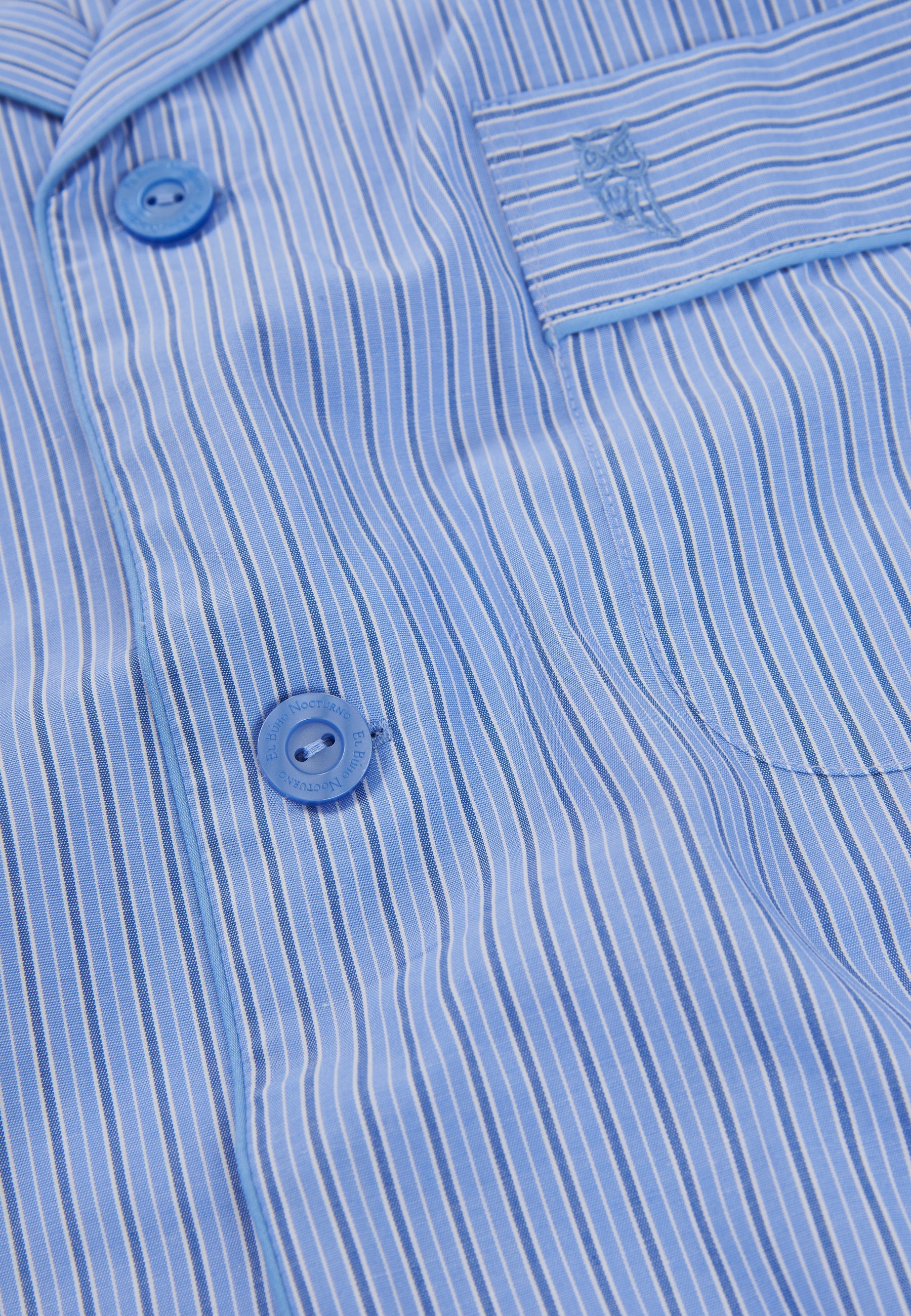 Pijama Hombre Largo Solapa Popelín Rayas - Azul 1551_37
