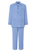 Pijama Hombre Largo Solapa Popelín Rayas - Azul 1551_37