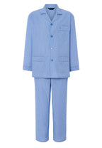 Pijama Hombre Largo Solapa Popelín Rayas - Azul 1551_37