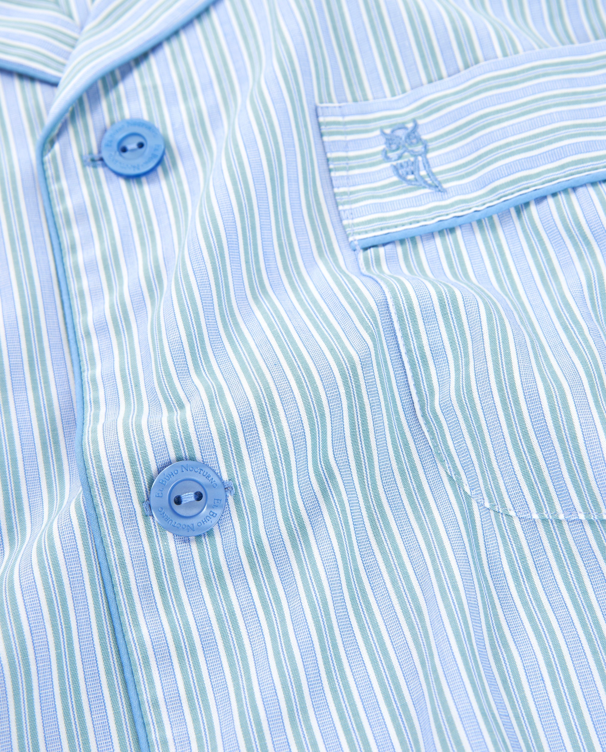 Pijama Hombre Largo Solapa Popelín Rayas - Verde 1552_40