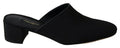 Black Grosgrain Slides Sandals Women Shoes Viscose Leather