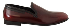 Men's Bordeaux Patent Leather Dress Loafers Shoes