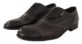 Men's Brown Lizard Skin Leather Oxford Dress Shoes Varana