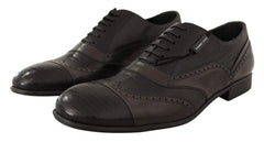 Men's Brown Lizard Skin Leather Oxford Dress Shoes Varana