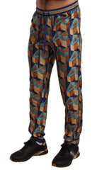 Men's Multicolor Patterned Joggers Silk Pants