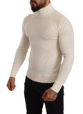 Men's Cashmere Turtleneck Cream Silk