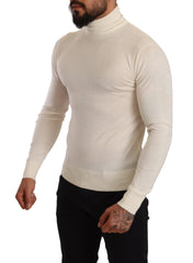 Men's Cashmere Turtleneck Cream Silk