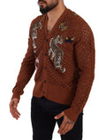 Men's Cardigan Brown Cotton Clothing