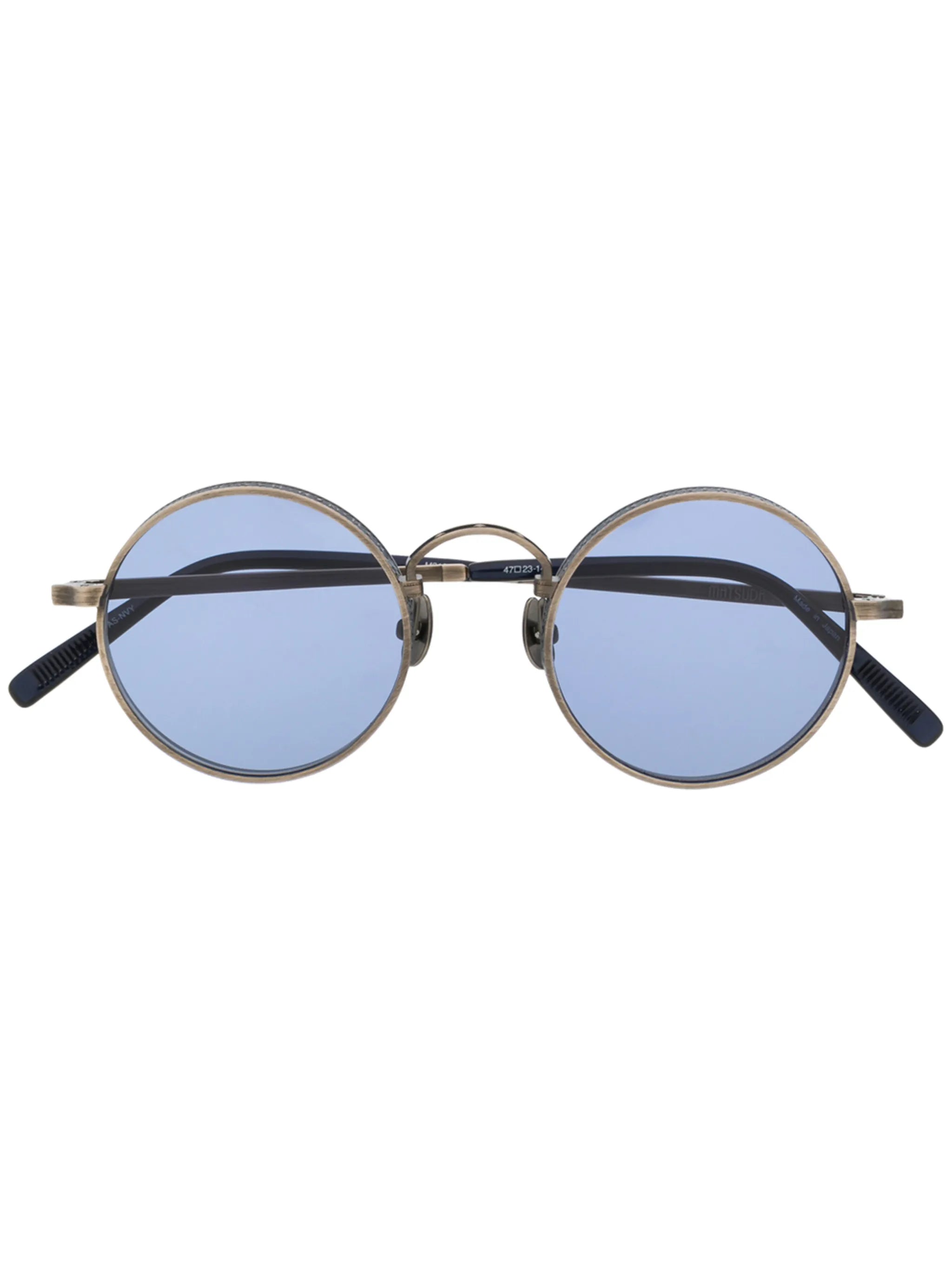 Matsuda Round-Frame Titanium Sunglasses — Silver
