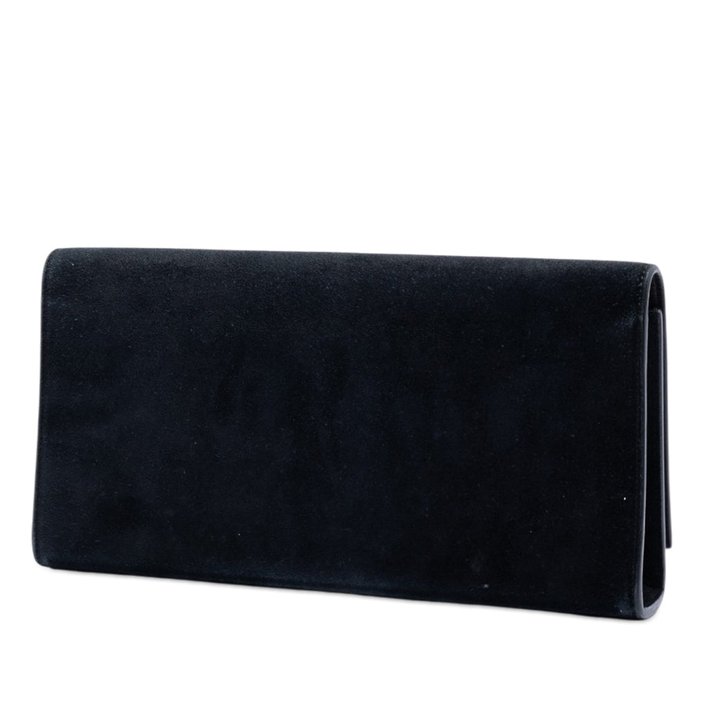 Suede Monogram Kate Tassel Clutch
