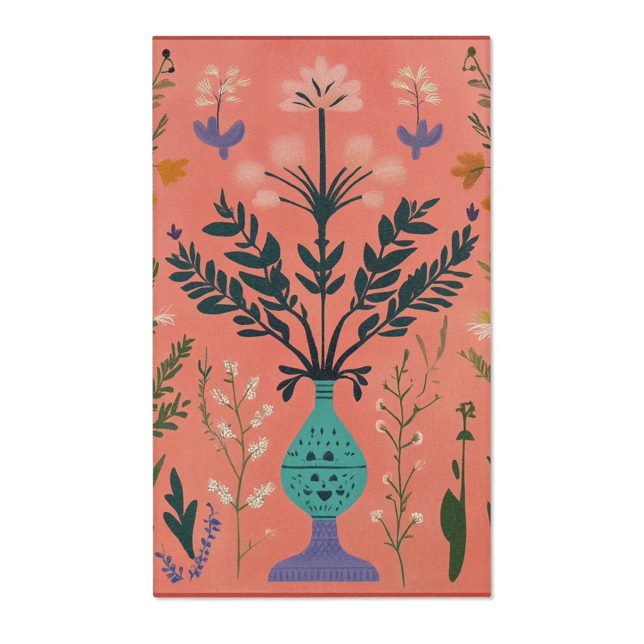 Coral Bloom Vase Accent Rug