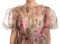Women's Floral Print Nylon Maxi Dress Multicolor