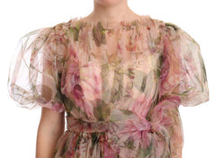 Women's Floral Print Nylon Maxi Dress Multicolor