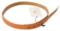 Women's Orange Leather Silver Fastening Belt