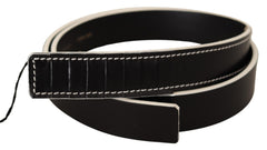 Women's Black White Leather Fashion Waist Belt