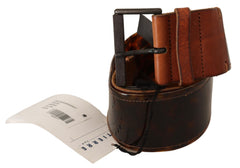 Women's Dark Brown Leather Buckle Waist Belt