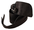Women's Dark Brown Leather Double Buckle Belt