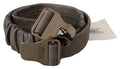 Women's Gray Leather Silver Buckle Waist Belt