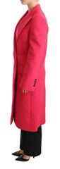 Women's Pink Double Breasted Trenchcoat Jacket Virgin Wool Clothing