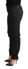 Women's Black Low Waist Skinny Slim Trouser Cotton Jeans