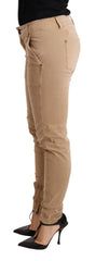 Women's Brown Low Waist Skinny Denim Trouser Cotton Jeans