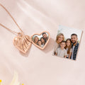 Personalizado Birthstones Corazón Foto Locket Collar con Nombres Cumpleaños Día de la Madre Regalo para Mujeres Abuela Mamá