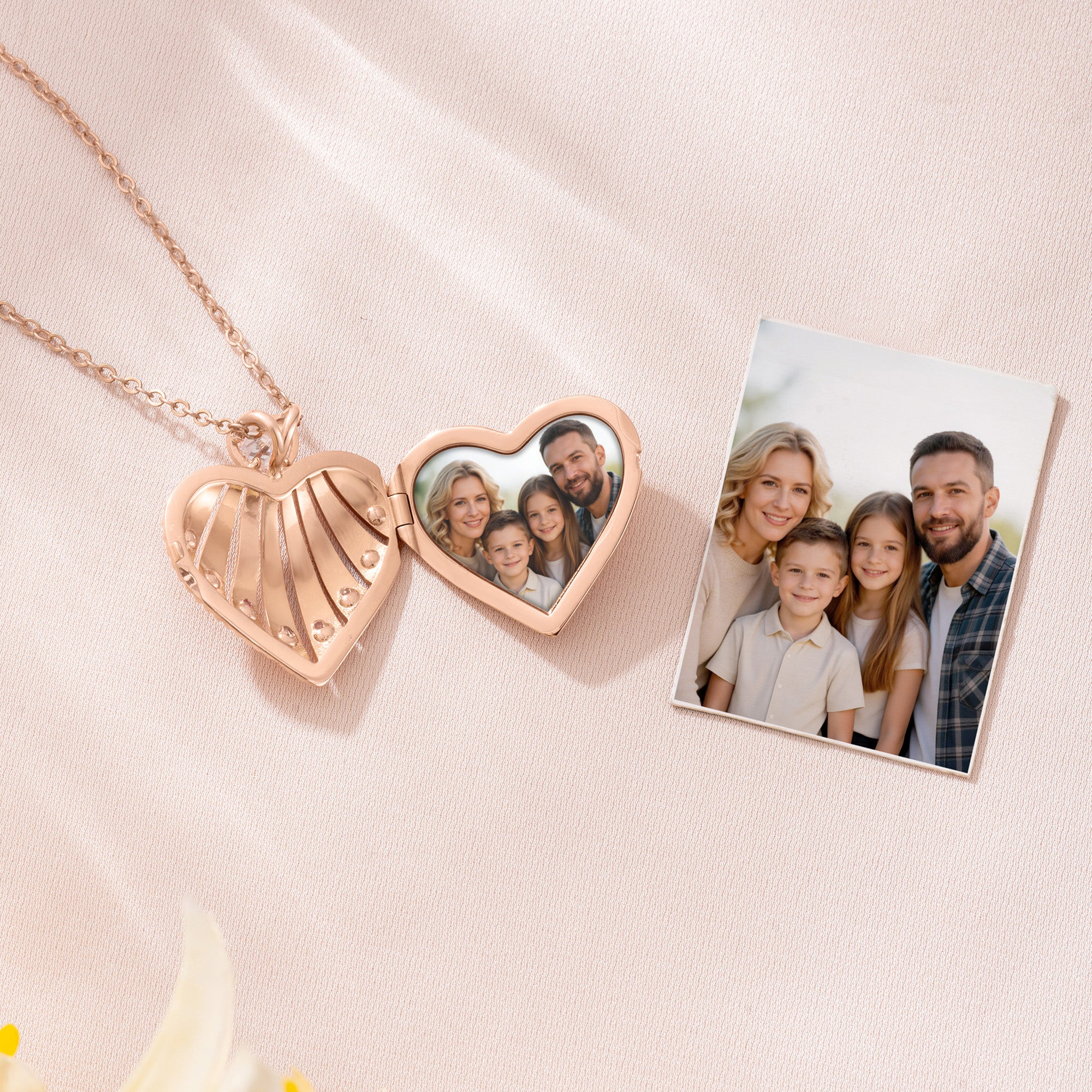 Personalizado Birthstones Corazón Foto Locket Collar con Nombres Cumpleaños Día de la Madre Regalo para Mujeres Abuela Mamá