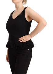 Women's Black Cotton Sleevelesss Tank Casual Top Modal