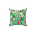 Rainbow Tanager in Bloom Throw Pillow
