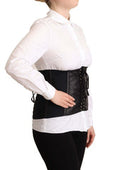 Women's Black Corset Belt Stretch Waist Strap Top Nylon Elastane