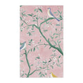 Floral Bird Kitchen Towel with Pink Background