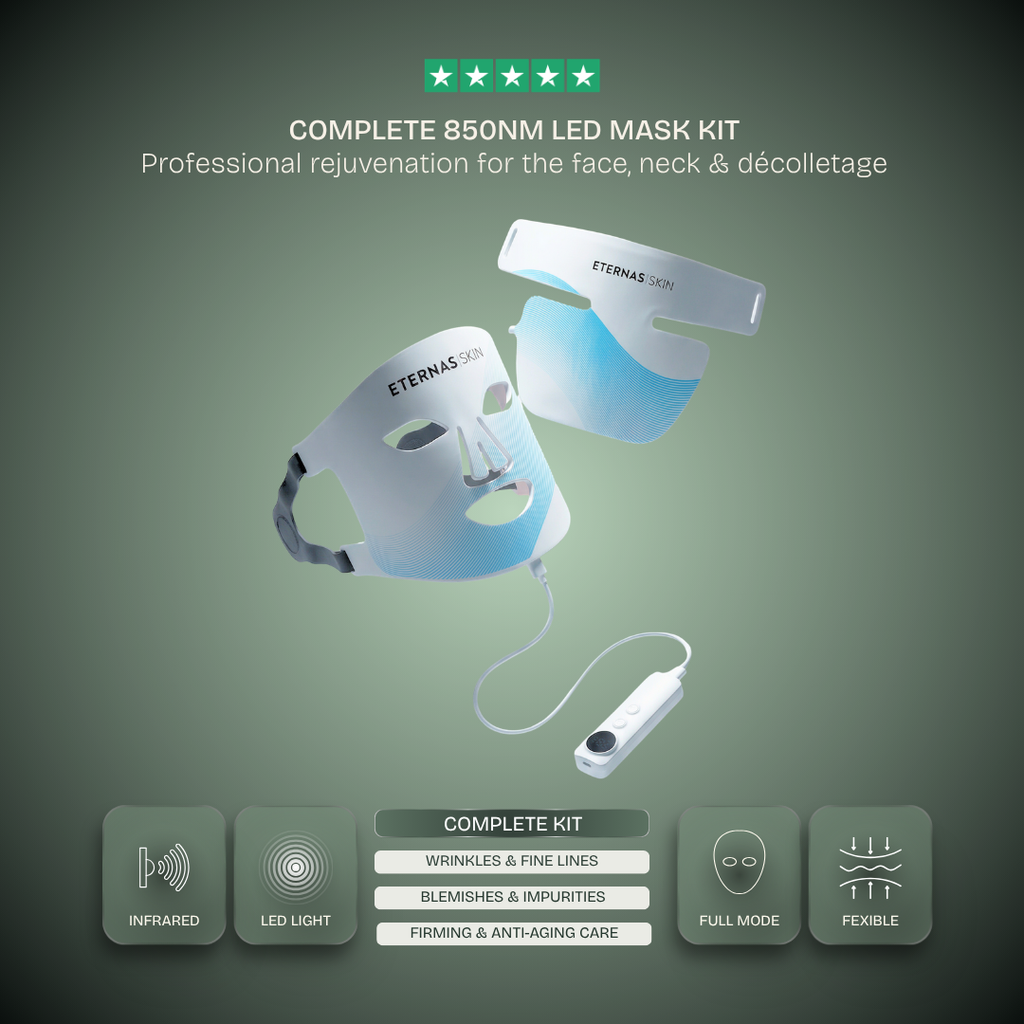Kit Completo de Máscaras LED Infrarrojas 850nm – Silicona Médica para Rostro, Cuello y Escote