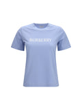 Burberry Embroidered Logo Cotton T-Shirt — Blue