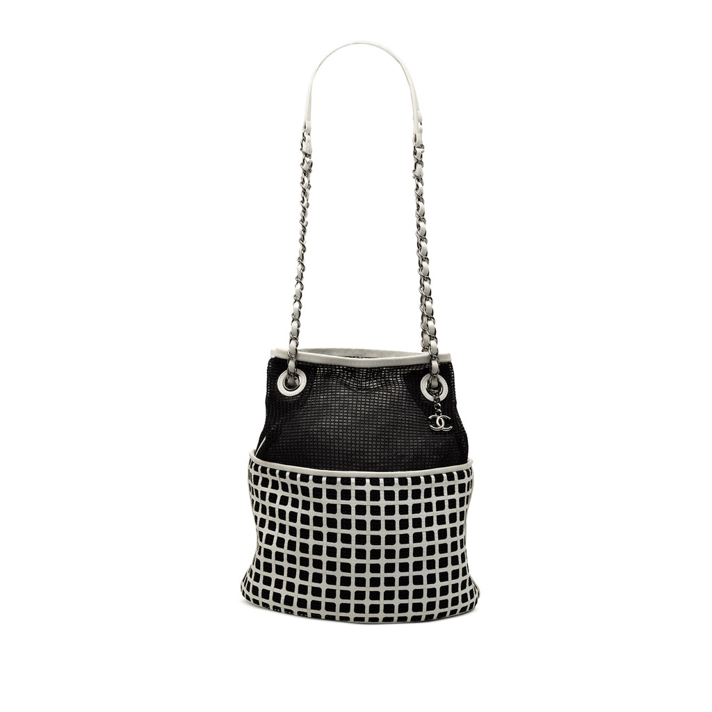 CC Mesh and Calfskin Bucket Bag
