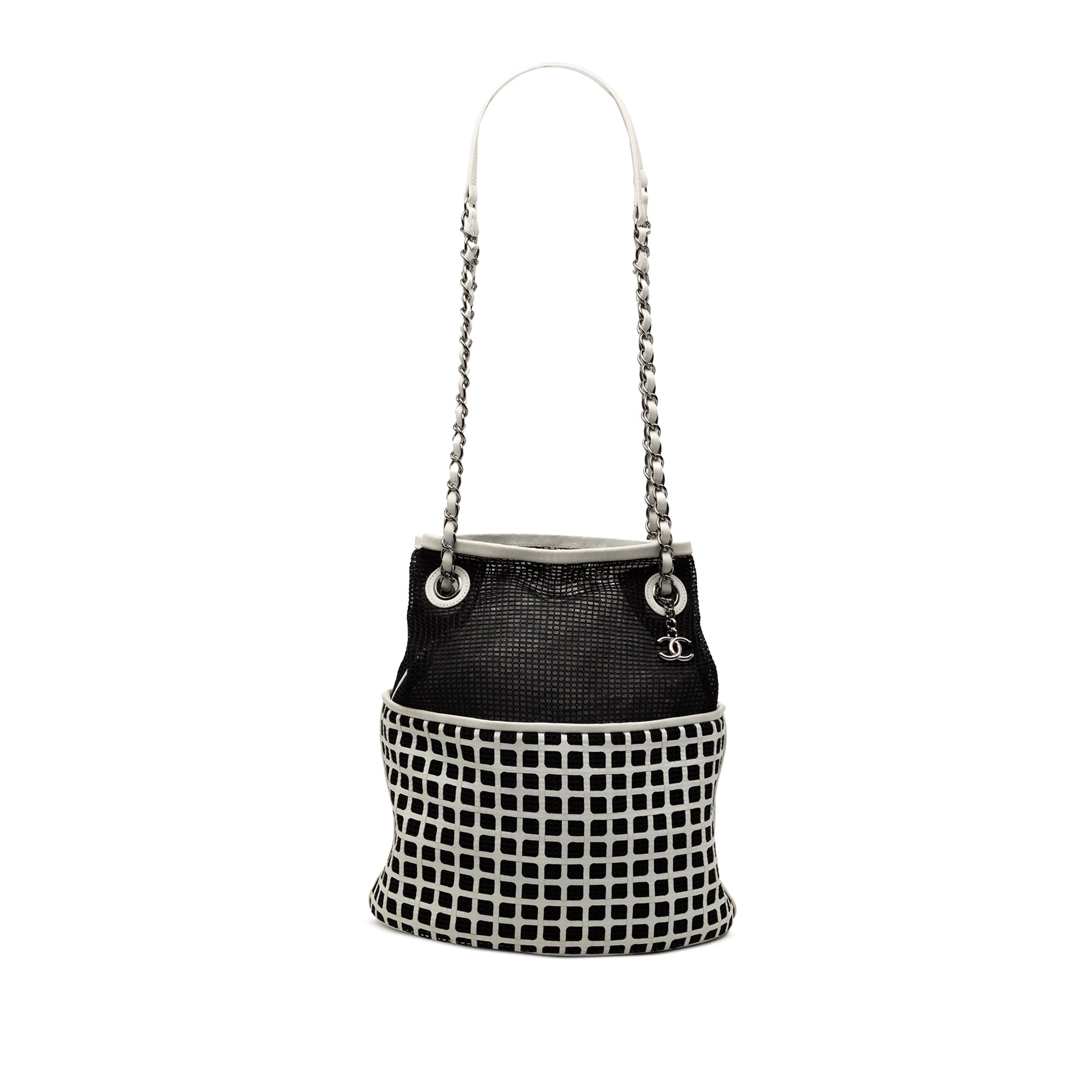 CC Mesh and Calfskin Bucket Bag