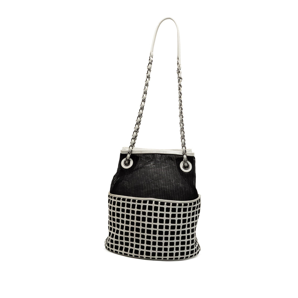 CC Mesh and Calfskin Bucket Bag