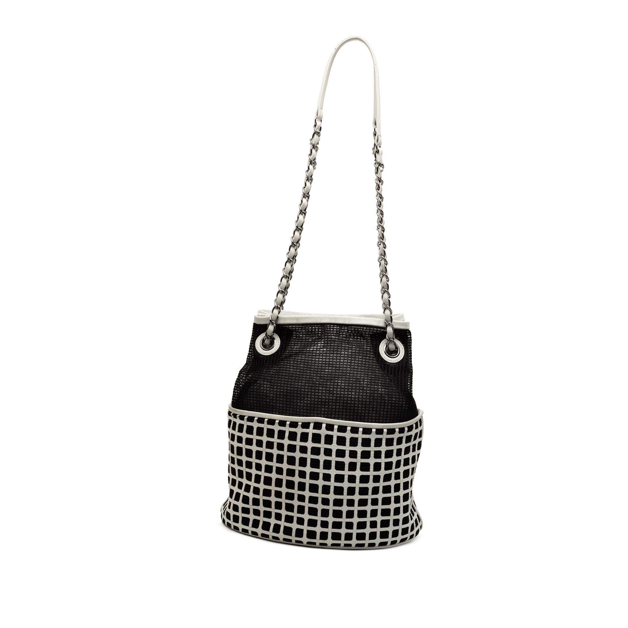 CC Mesh and Calfskin Bucket Bag