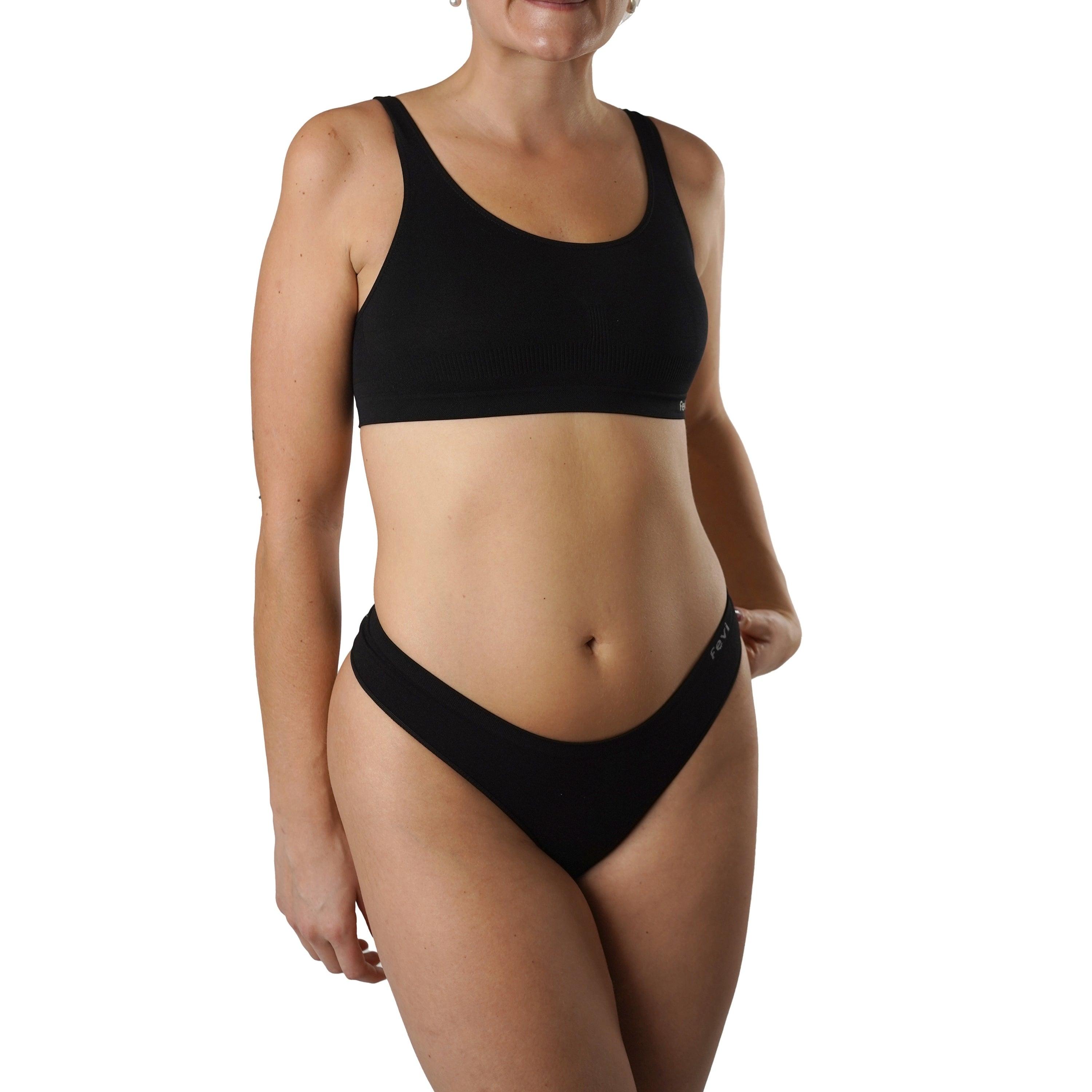 FEVI | Pack de 12 Tangas en 1 o 3 Colores Diferentes: Blanco, Negro y Beige | Talla Única: M-L