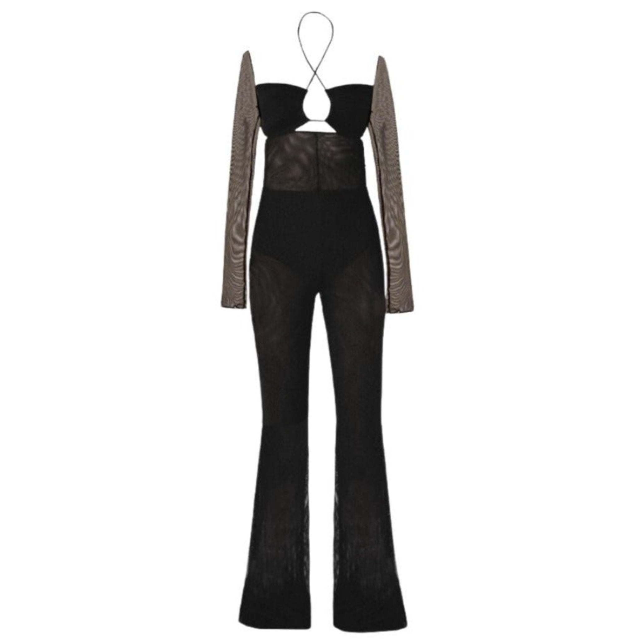 Cut Out Catsuit With Ties