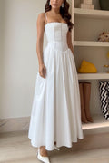 Spaghetti Strap Corset Swing Maxi Dress