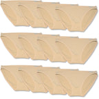 FEVI | Pack de 12 Braguitas Tiro Bajo |  1 o 3 Colores Diferentes: Blanco, Negro y Beige | Talla Única: M-L