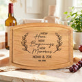 Tabla para cortar embutidos personalizada con título del año y ranura de zumo Regalo de inauguración de casa para pareja Familia