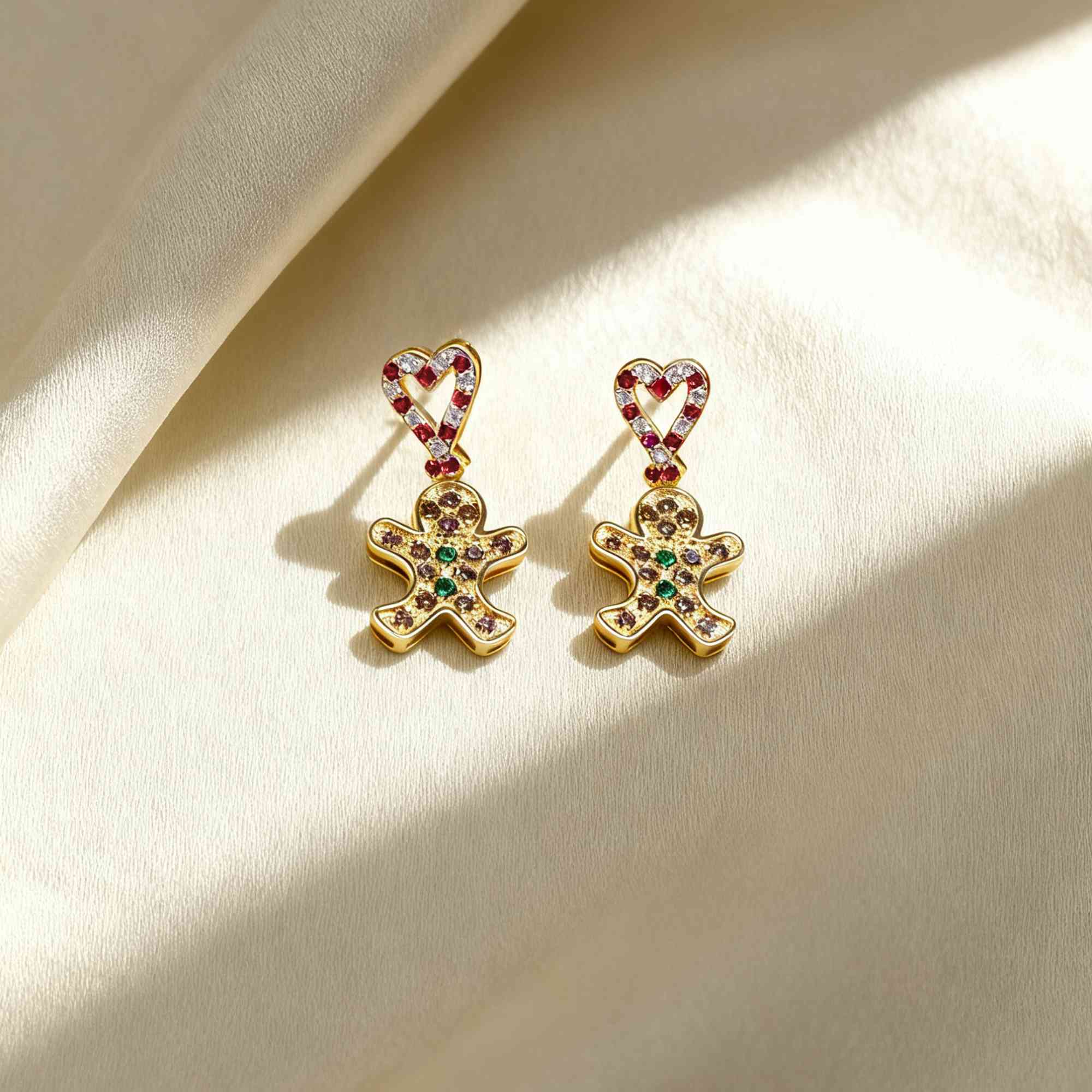 Personalizado Gingerbread Man Birthstones Stud Earrings Christmas Birthday Anniversary Gift for Woman