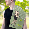 Personalized Tennis Badminton Pickleball Cartoon Character Waffle Sports Towel with Name Super Absorbent Game Day Birthday Gift for Ball Lovers