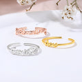 Personalizado estilo minimalista círculo abierto anillo de plata esterlina con 2-4 nombres cumpleaños aniversario regalo para la familia parejas